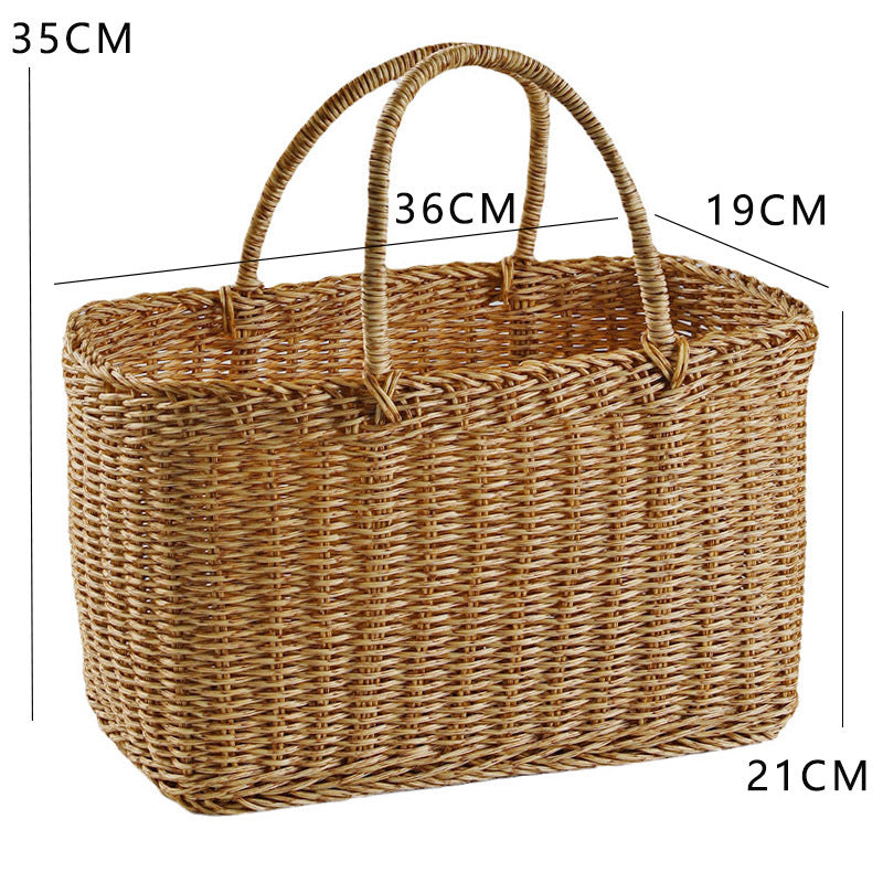 Unisex Handwoven Shopping Basket with Two Handles Stornfield
