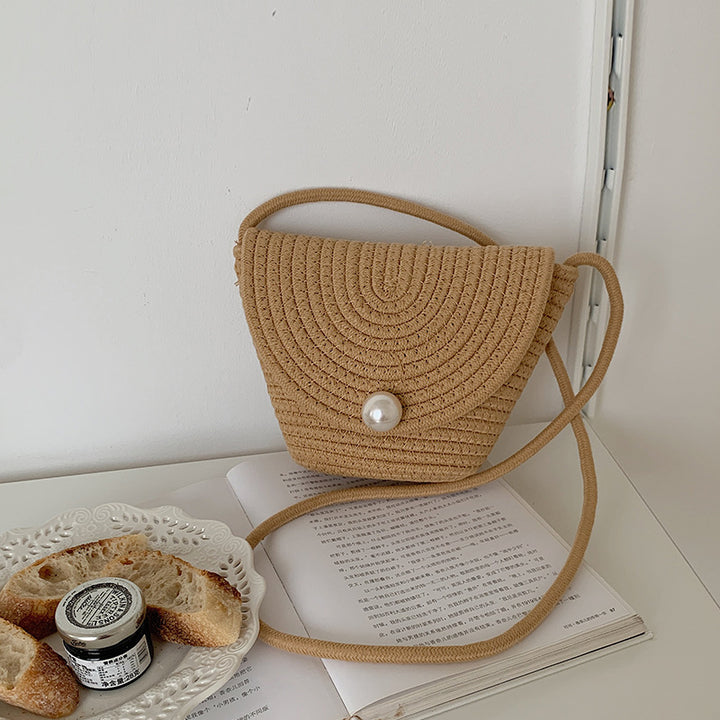 Shoulder bag with elegant pearl closure Stornfield