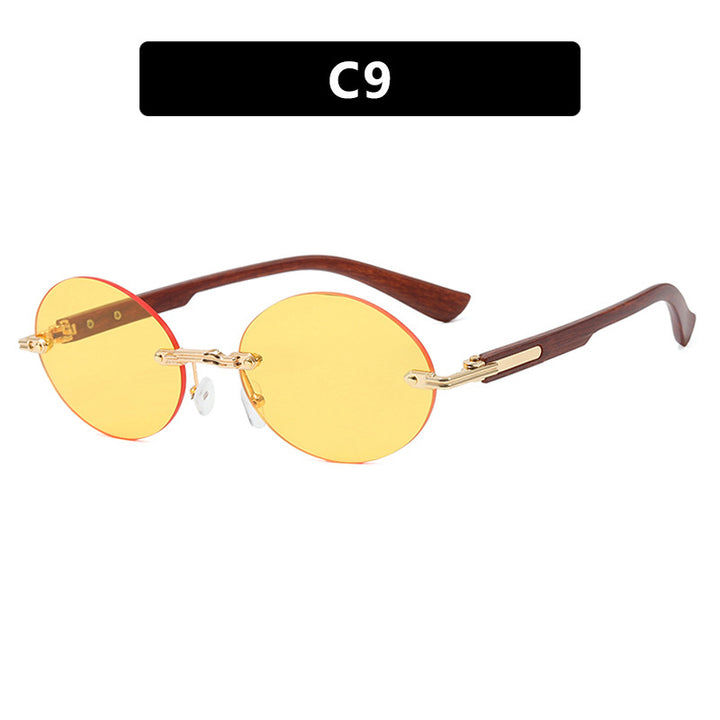 Women's round sunglasses with elegant wooden frame and UV protection Stornfield