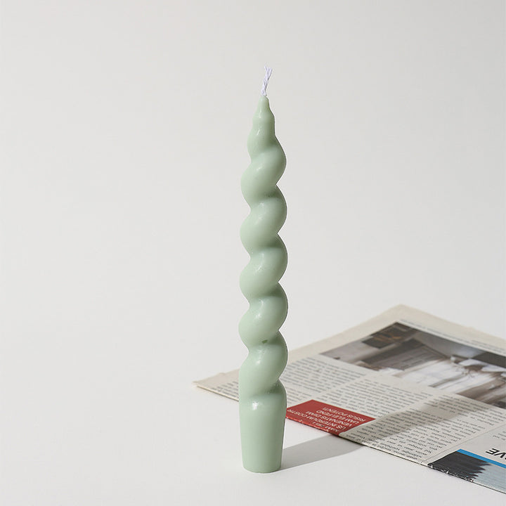 Hand-Poured Sculptural Spiral Taper Candle