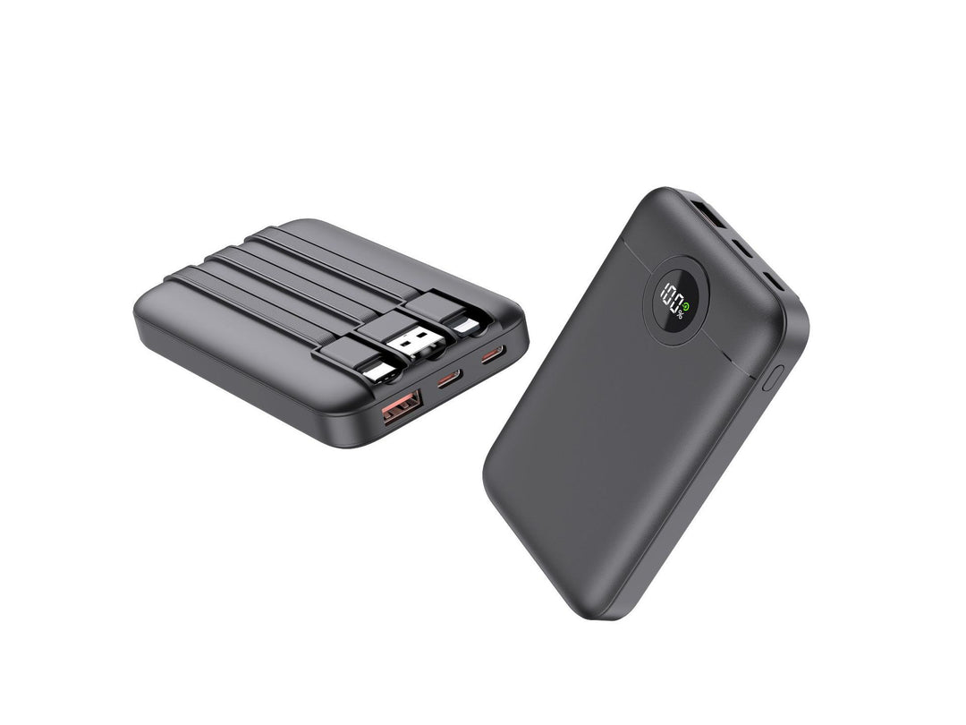 Portable power bank with intelligent cable management and LED charging status display Stornfield