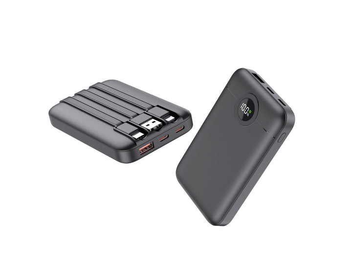 Portable power bank with intelligent cable management and LED charging status display Stornfield