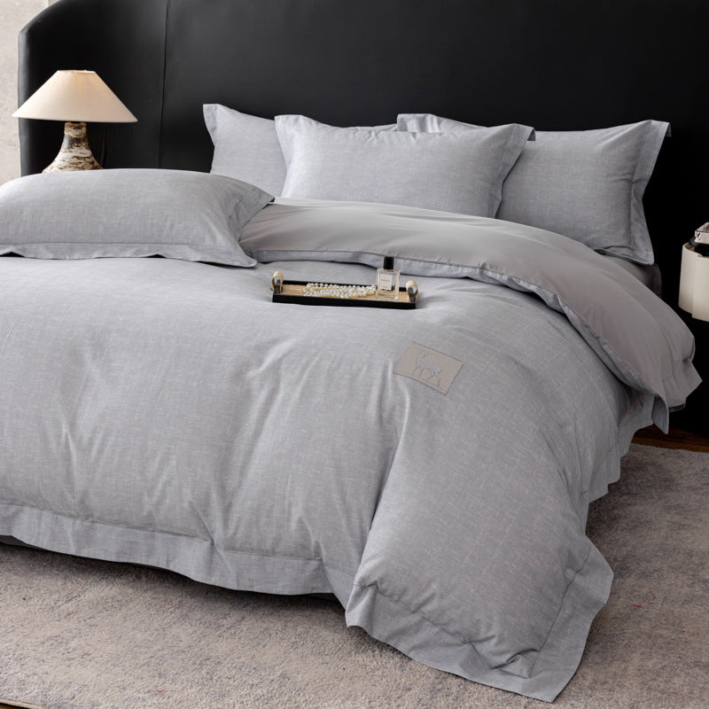Washed Linen-Blend Duvet Cover Set with Envelope Pillow Shams