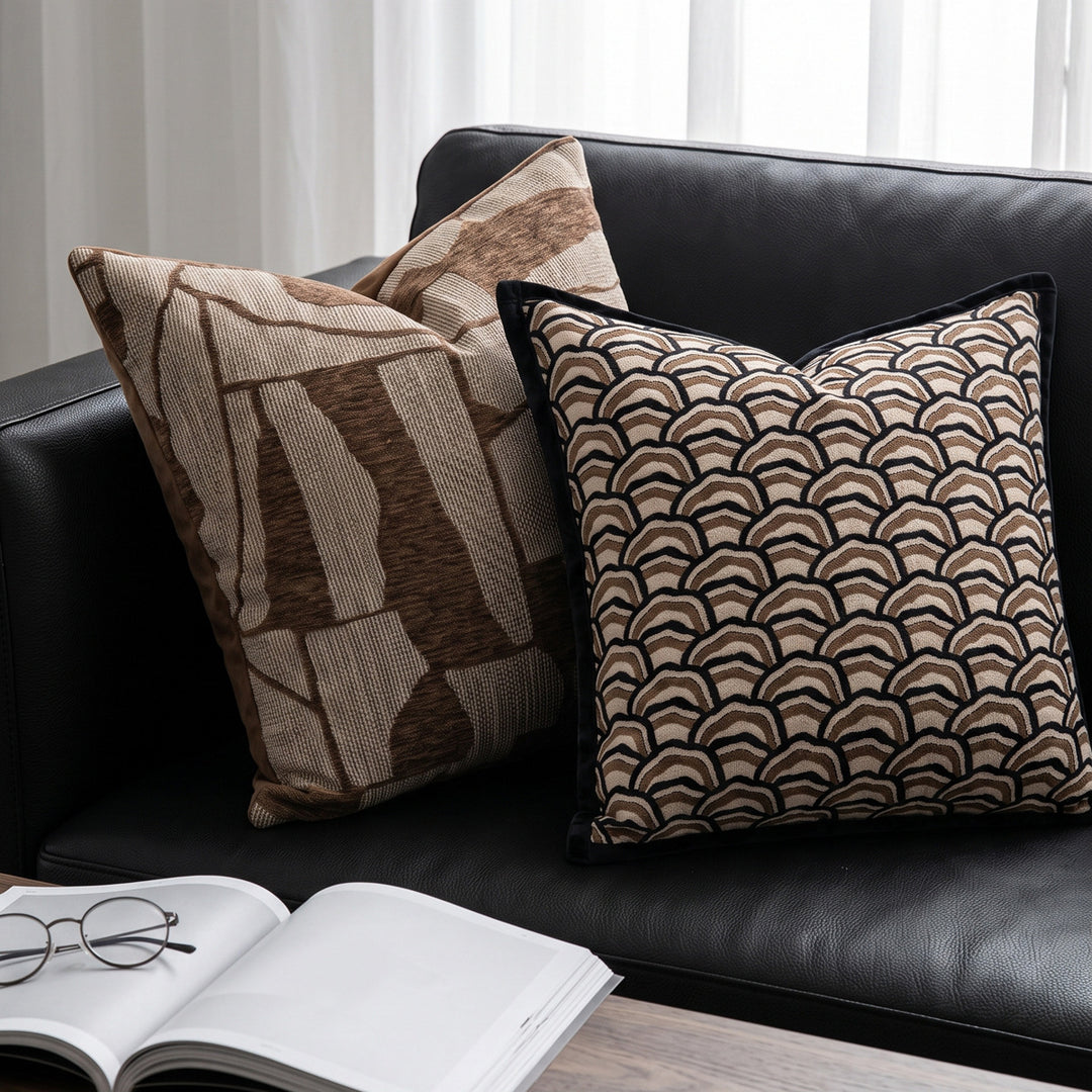 Decorative pillow in modern patchwork style