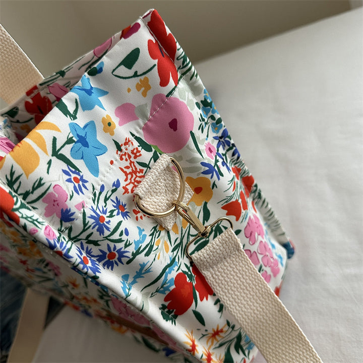 Floral Printed Canvas Tote