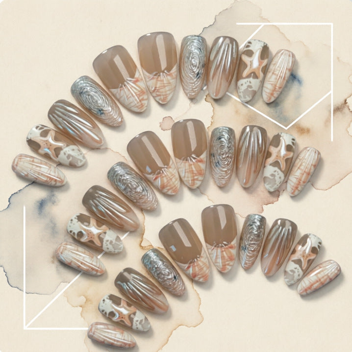 Elegant Nail Tips with Maritime Design Stornfield