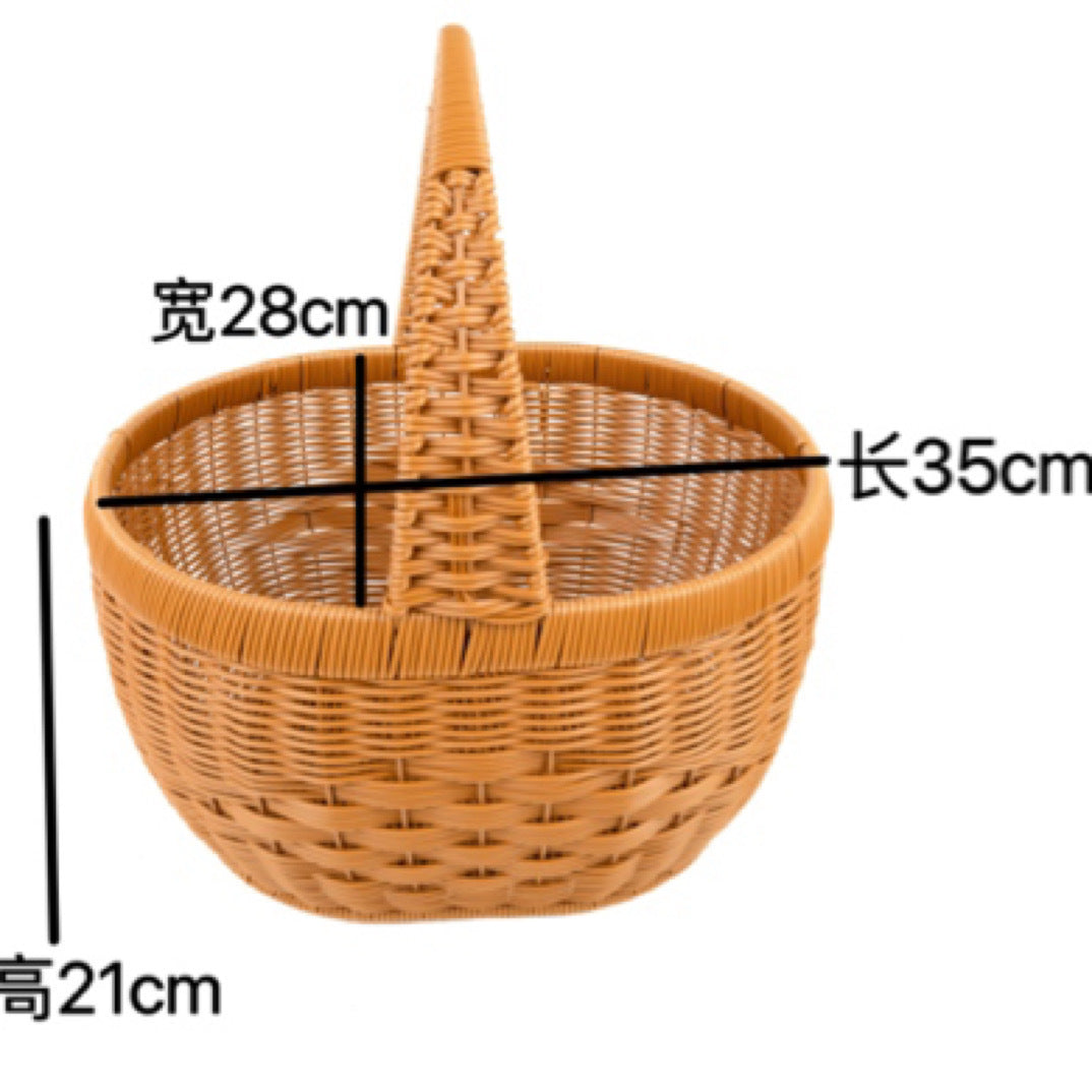 Ladies Handmade Rattan Shopping Basket Stornfield