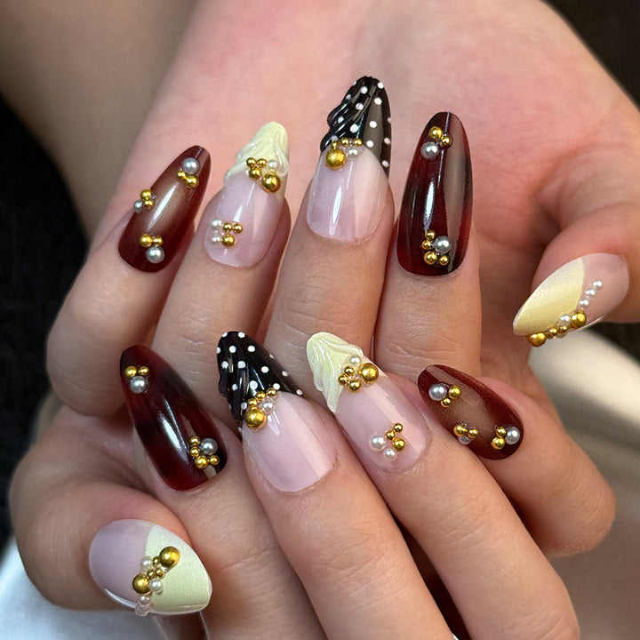 Elegant artificial nails with floral and geometric accents Stornfield