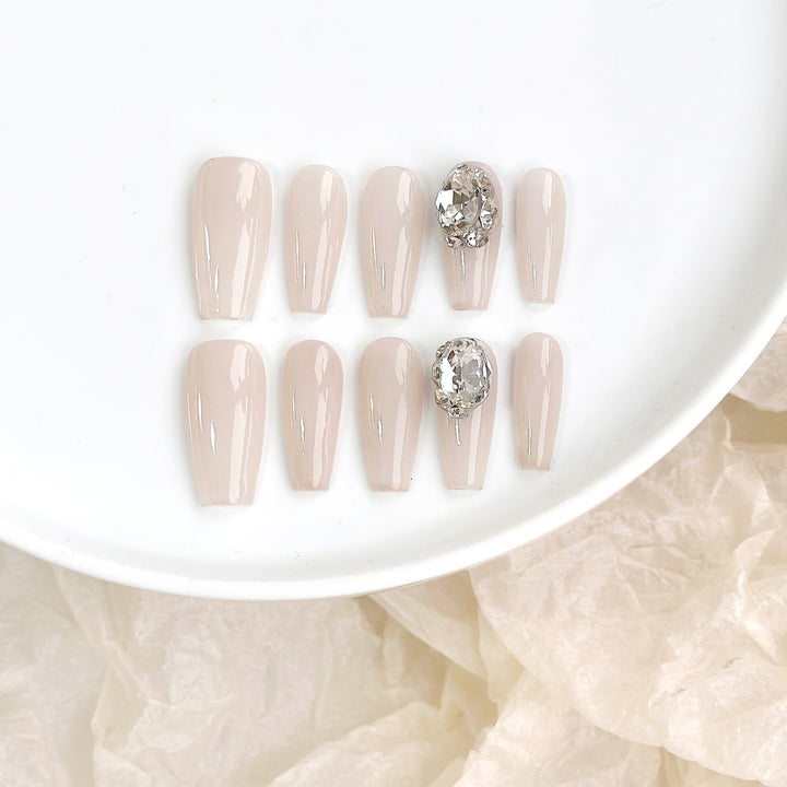 Nail Art Press-On Collection with Gem Accents