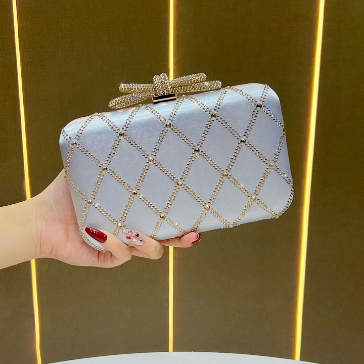 Decorative Rhinestone-Studded Evening Clutch