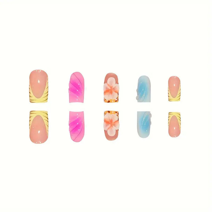 Tropical Floral Acrylic Nail Art Set Stornfield