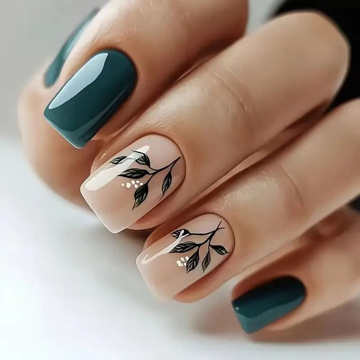 Elegant Botanical Nail Art Set Stornfield