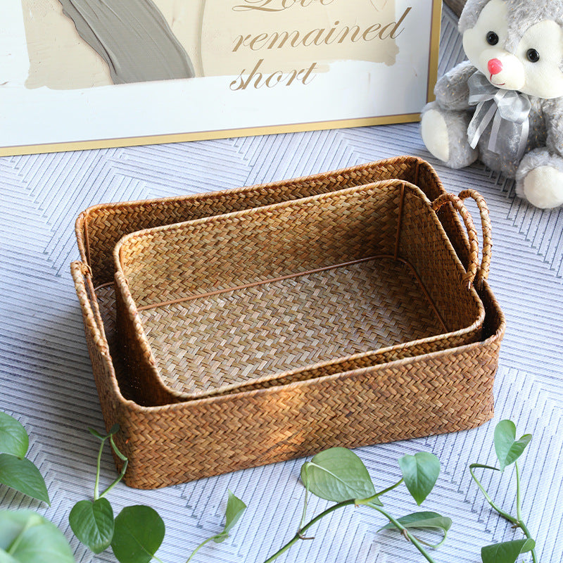 Handcrafted Natural Woven Storage Tray Stornfield