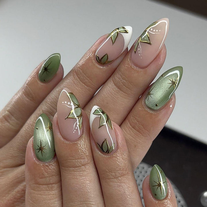 Botanical Floral Press-On Nail Tips Stornfield