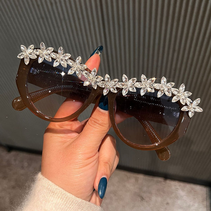 Ladies sunglasses with floral crystal accents Stornfield