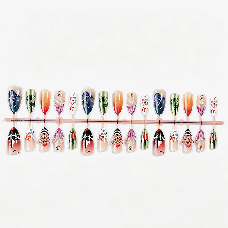 Artistic Coastal Themed Press-On Nail Set Stornfield