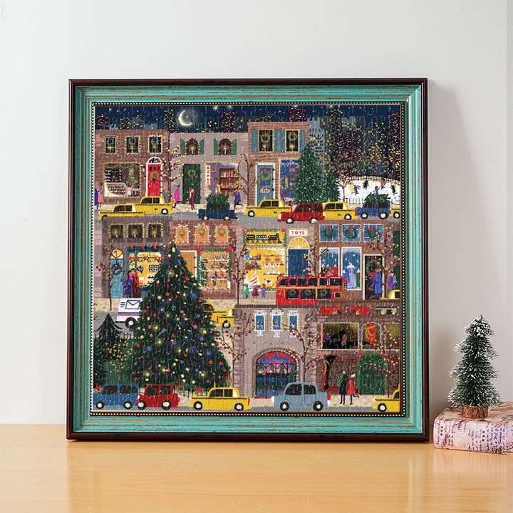Artistic Holiday-Themed Puzzle Art Frame