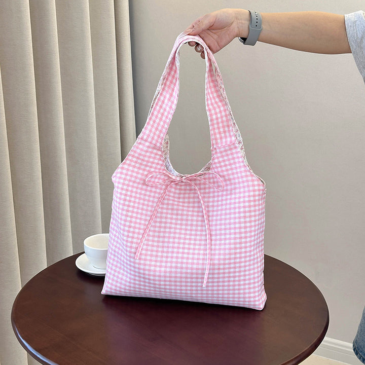 Stylish Checkered Shopping Tote Bag Stornfield