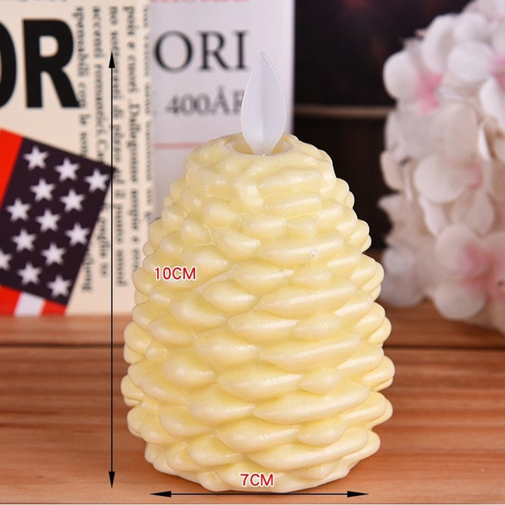 Battery-Operated Pinecone Flameless Decorative Candle