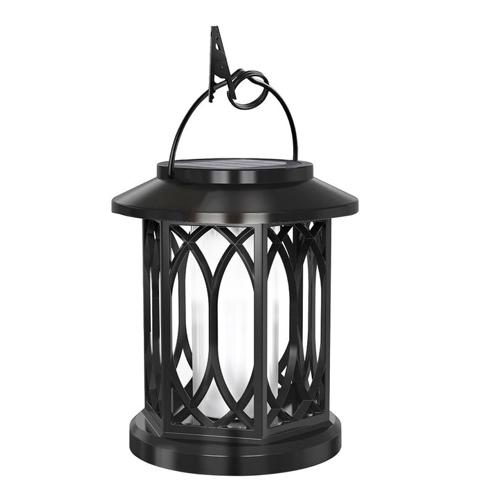 Decorative Solar Hanging Lantern With Metal Lattice Panels Stornfield