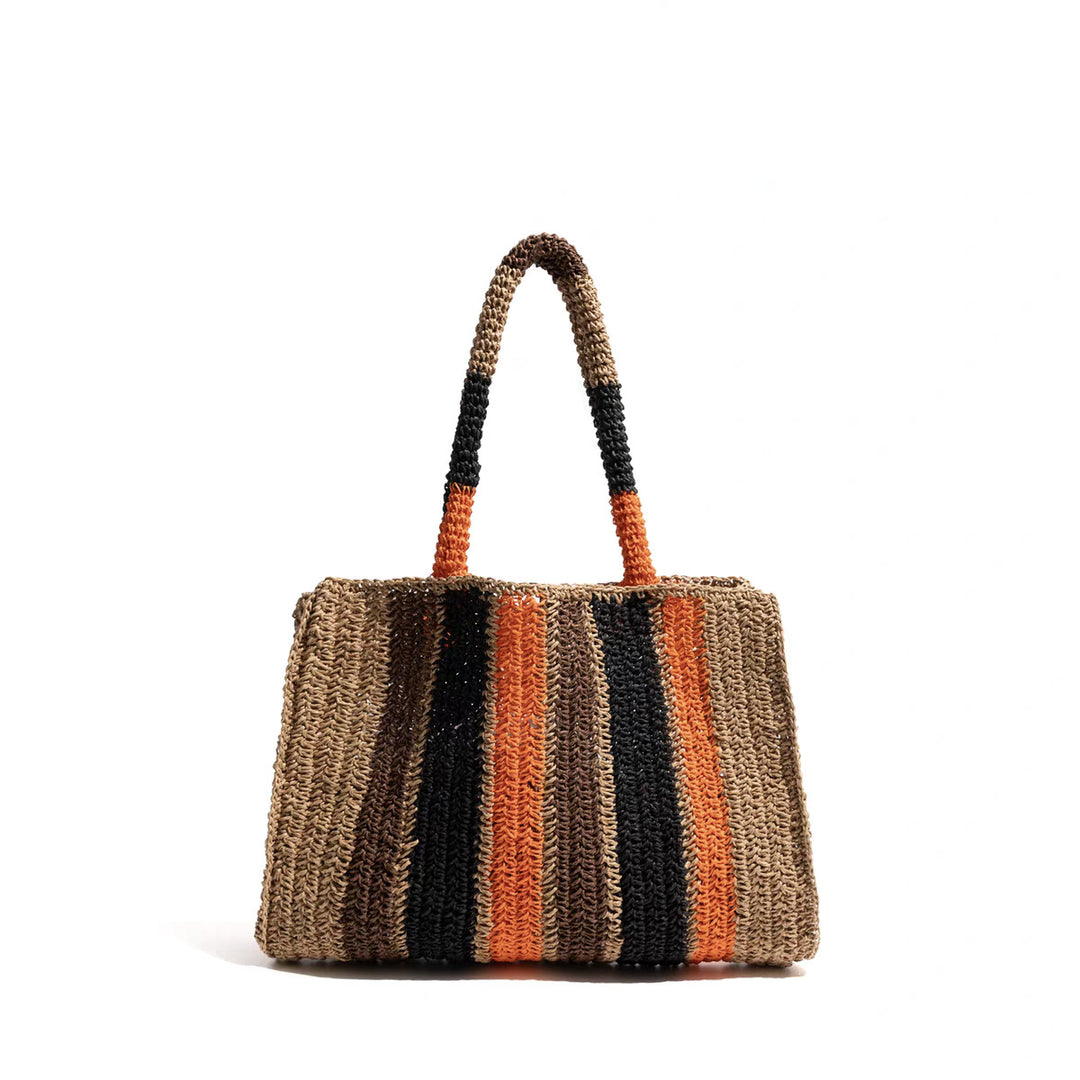Handwoven shopping bag with modern stripes Stornfield