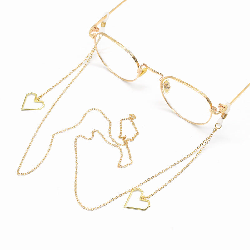 Heart-Shaped Geometric Elegance Eyewear Chain Stornfield