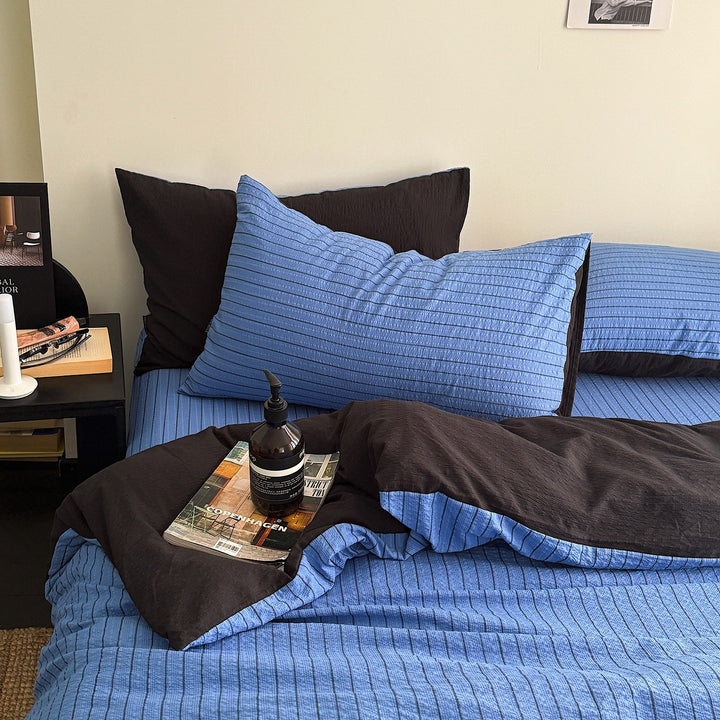 Striped Soft Cotton Bed Cover Set