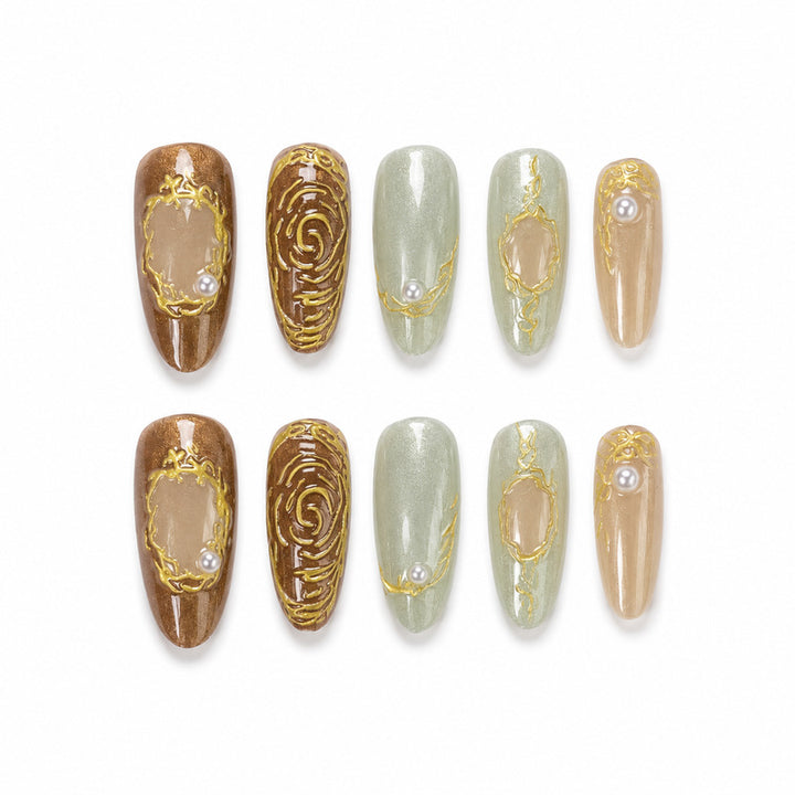 Premium artificial nails with elegant decorations Stornfield