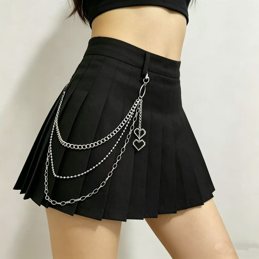 Pleated skirt with stylish chains by Stornfield