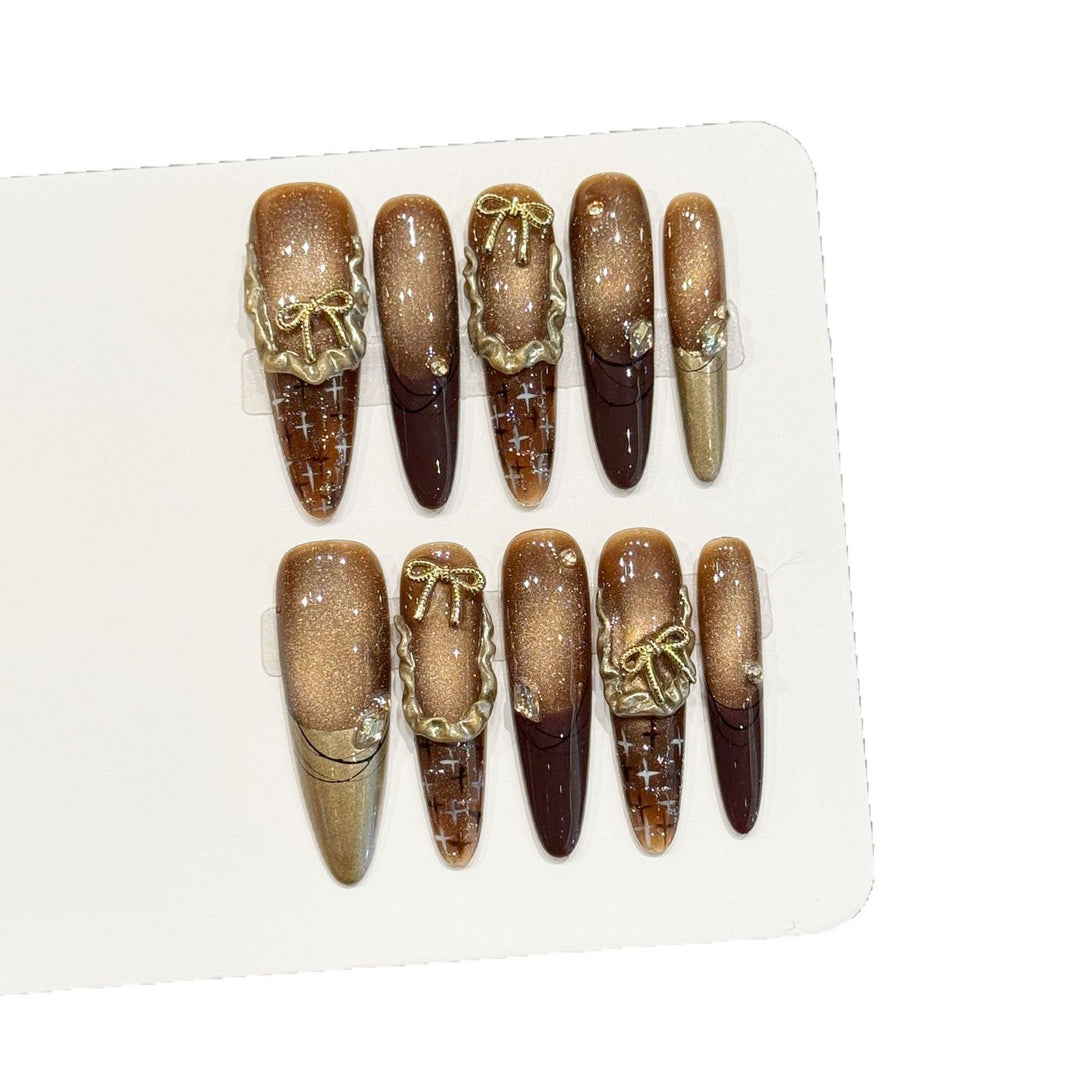 Glittering Long Stiletto Press-On Nail Set