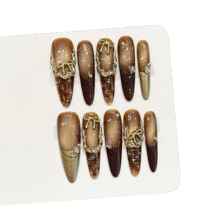 Glittering Long Stiletto Press-On Nail Set