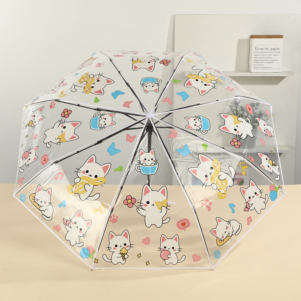 Women's transparent zipper pouch with cute cat designs Stornfield