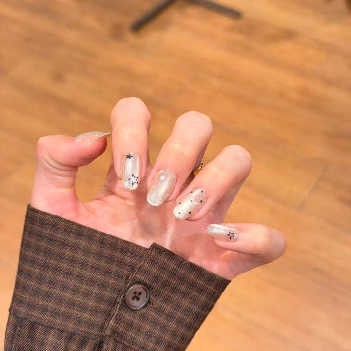 Decorative Star-Embellished Press-On Nails