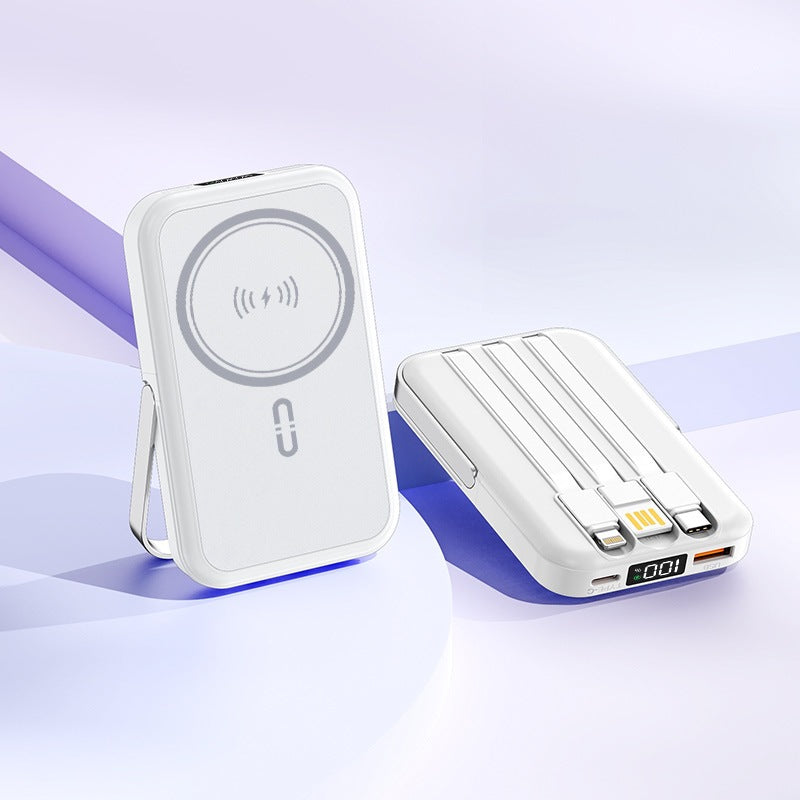 Portable induction power bank with integrated stand and multiple connections Stornfield