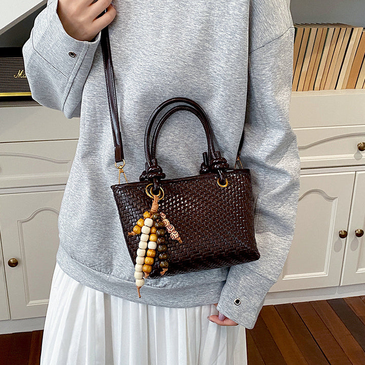 Woven Leather Mini Handbag