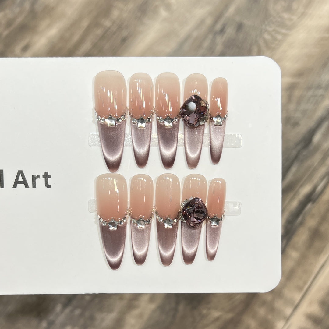 Decorative Crystal-Embellished Acrylic Nail Tips Stornfield