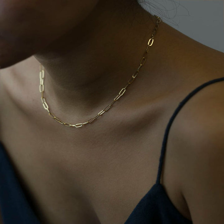 Sleek Long Link Chain Necklace Stornfield