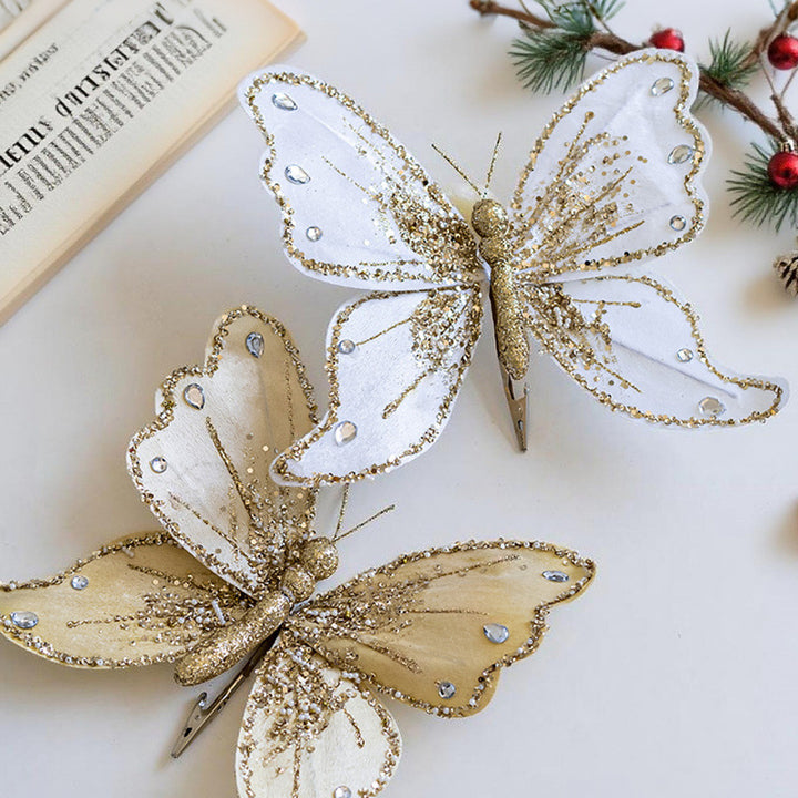 Elegant butterfly hair clips with glitter and rhinestones Stornfield