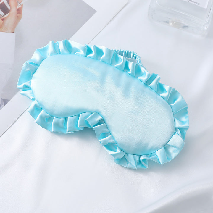 Women's nan satin-gloss eye mask with ergonomic contour, frilled ruffle edge, and gentle padding Stornfield
