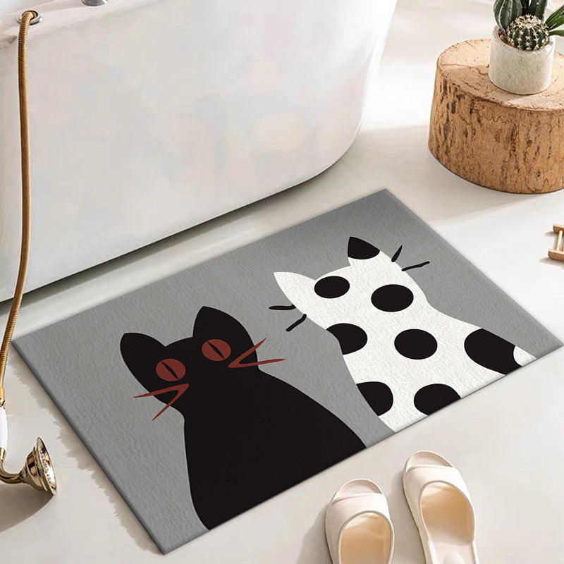 Dreamy Cat Theme Bath Mat