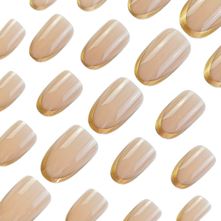 Artificial nails with elegant gold French tip Stornfield