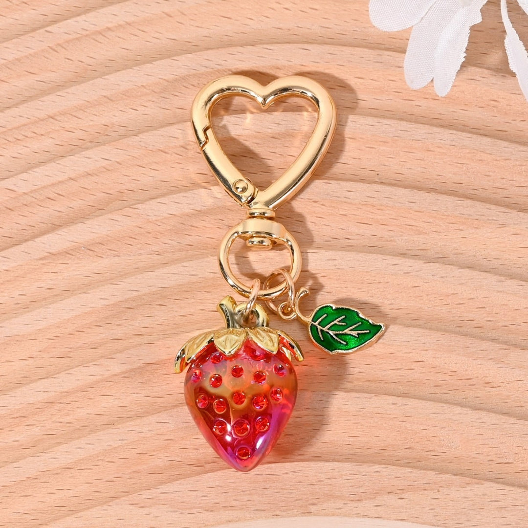 Keychain with Fruity Strawberry Design Stornfield