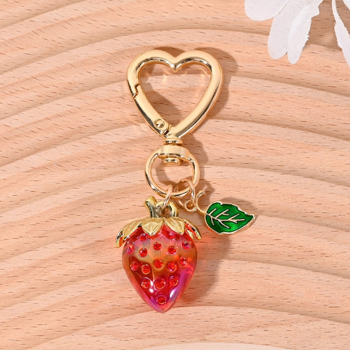 Keychain with Fruity Strawberry Design Stornfield