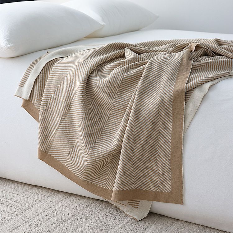 Chevron Pattern Knit Throw Blanket