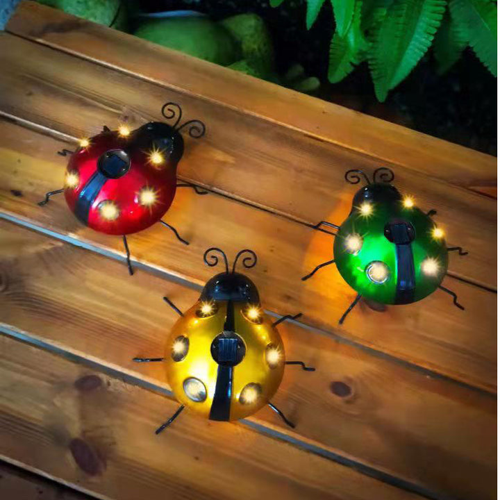 Decorative Solar-Powered Metal Ladybug Garden Lights With Warm LED Accents Stornfield