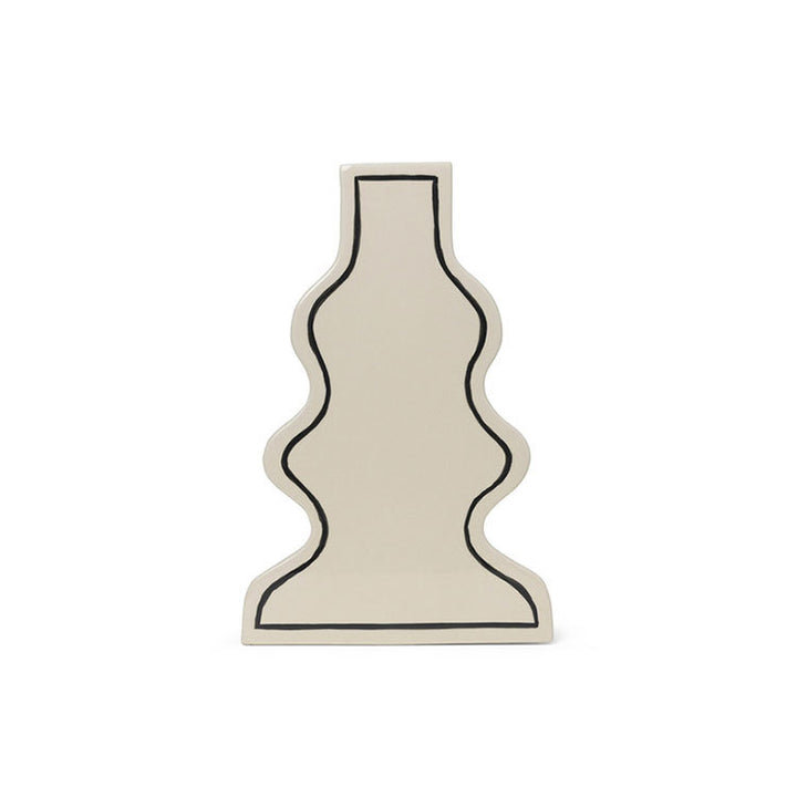 Abstract Curved Ceramic Sculpture
