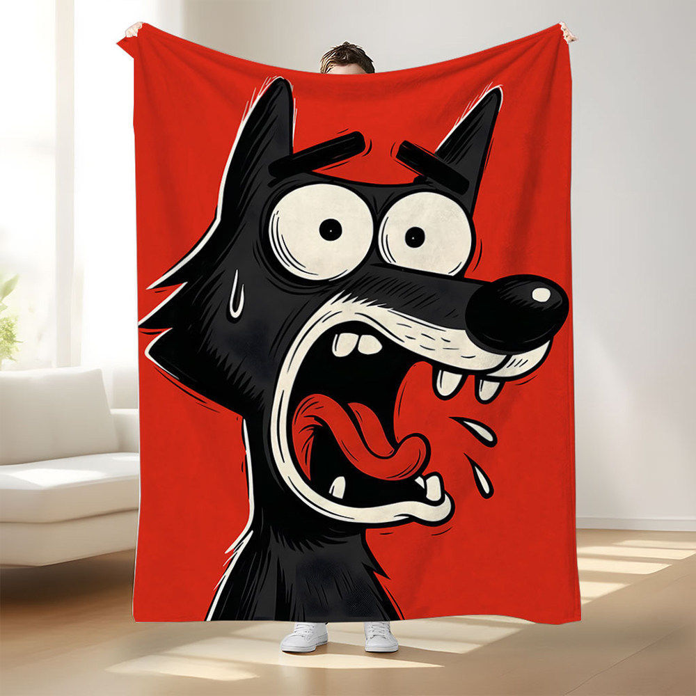 Cartoon Panda-Themed Plush Throw Blanket