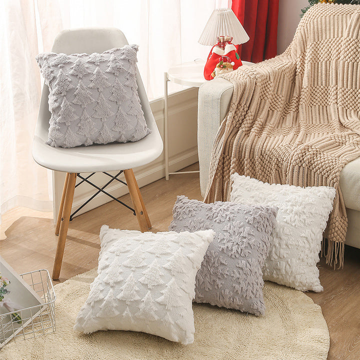 Square Faux Fur Textured Throw Pillow Cover with Hidden Zipper