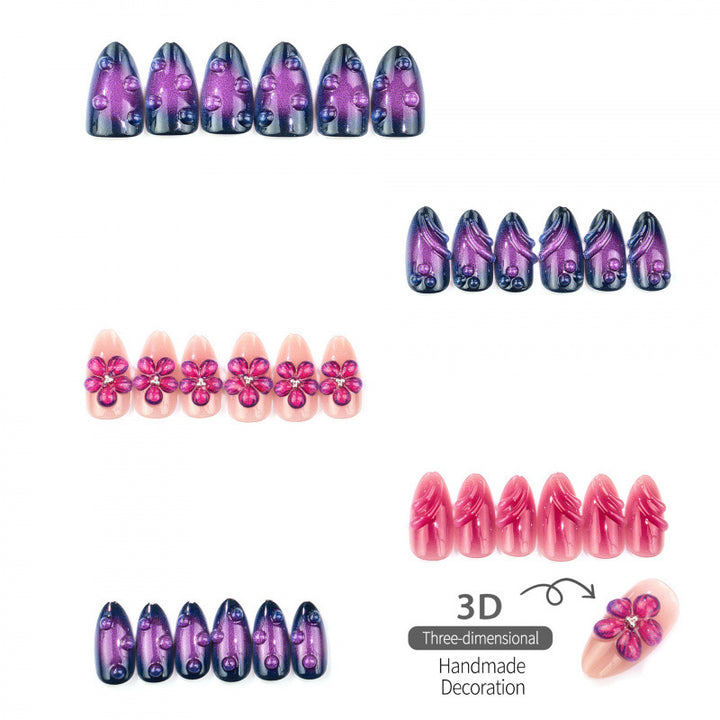 Decorative Floral Design Press-On Nails
