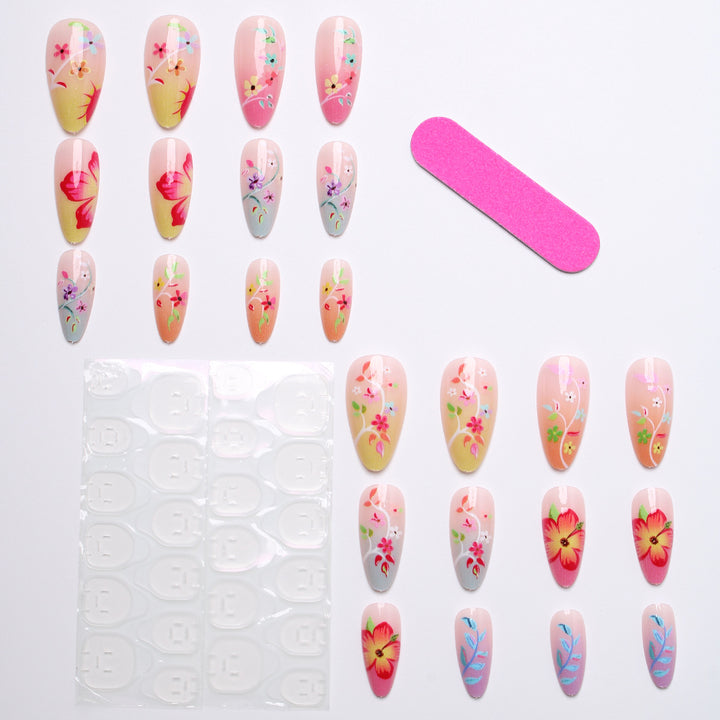 Artistic Nail Tips with Floral Designs Stornfield